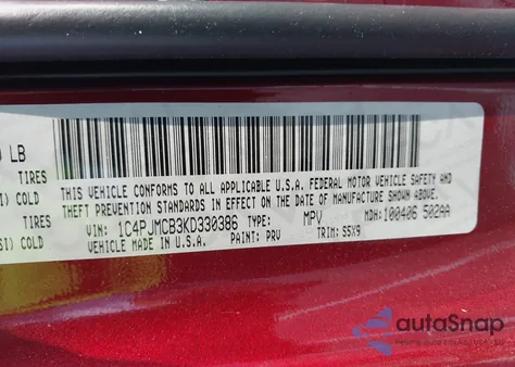 2019 Jeep Cherokee Latitude 4X4 z USA, uszkodzony, nr VIN 1C4PJMCB3KD330386